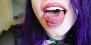 Spitting Goth chick