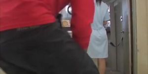 Japanese nurse is getting kinkily sharked in public