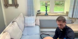 Taboo teen rides priests cock