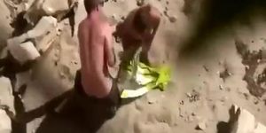 Woman fucked rough in the beach