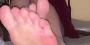 White girl wet soles