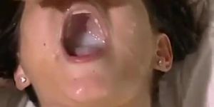Teen swallows gangbang