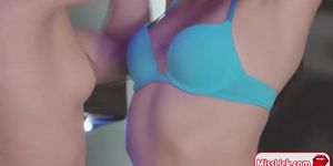 Teen licks her nerd stepsister n her 2 besties