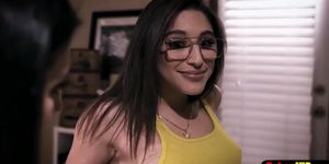 Sweet latina teen babes shared and fucked a big dick (Abella Danger, Bella Danger, Joanna Angel)