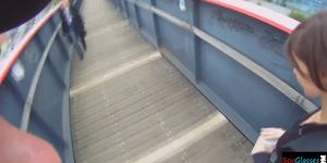 Beauty POV fucked doggystyle in public