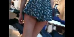 Candid ass teen shopping