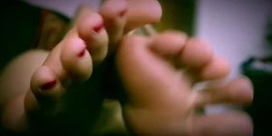 Girl show her lovely feet