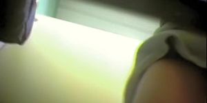 Sexy and quick nub slit flash while changing on spy cam