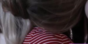 Busty stepmom gets her wet pussy licked by her stepdaughter