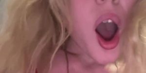 young girl masturbates in the toilet