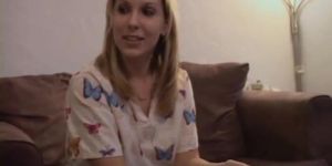 Luxurious blonde girlie melanie rides dink