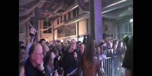 PORNONSTAGE - Crazy stripper babe with big tits teasing on stage