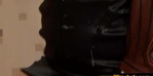 Blonde gulps down a big load of cum