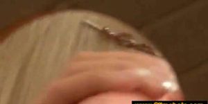 Platinum sexy blonde on the glory hole