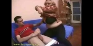 Old woman seduces younger man