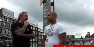 RED LIGHT SEX TRIPS - Real blonde dutch slut gets a cumshot