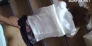 Mosaic: Cute asian teen toyed and fucked