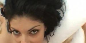 MYTINYDICK - Sexy brunette takes a load on her face