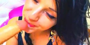 Cam: Brunette girl can do it by herself - video 1