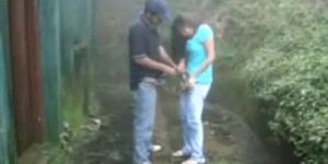 Cute Teen Fucks Her BF In The Rain