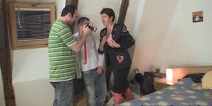 GRANDMA FRIENDS - Naughty granny gets lured into threesome