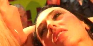 PORNONSTAGE - Sexy strippers getting fucked on stage with big cock