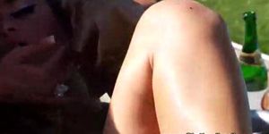 CFNM teenagers banging in public without shame