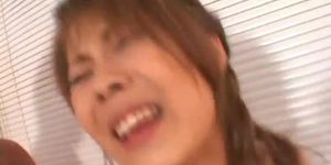 Busty japanese chick gets creampie