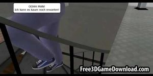 Crazy German 3d cartoon babe and a hunky dude