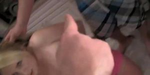 PISS WHORE TRAINING - Piss; Imagine gets a cock shoved in her mouth after she is pissed on