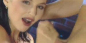 Gorgeous Opera is having fun with blonde guy