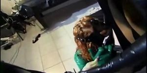 GIRLS IN CONTROL - Sexy slave girl sucking a strap on