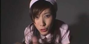 Mosaic: big tits nurse gives awesome blowjob