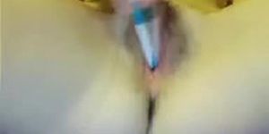 19 year old girl and electric tooth brush webcam