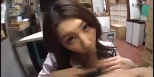 Mosaic: Asian POV blowjob and cumshot