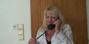 GRANNYBET - Naughty granny in stockings rides cock