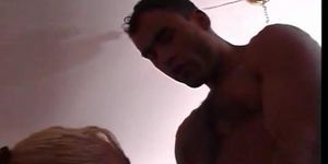 SHEMALE LOVING - Blonde shemale gets laid with a guy