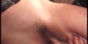 Mosaic: Horny Asian chick getting tied