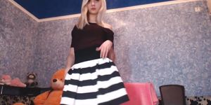 Cute blond model cam tease