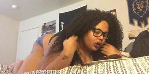 Black BBW eats cake