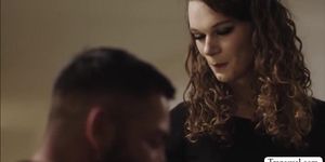 Brunette shemale gets her ass licked and banged by new stepdad (Nicole Knight)