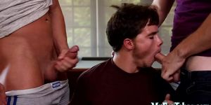 NEXT DOOR TABOO - Taboo loving stud 3way bareback banged after cocksucking