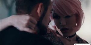 Pink haired shemale lets her sad stepbrother screw her ass (Lena Moon)