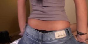 facesitting in jeans