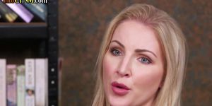 British cfnm babes jerking and sucking dick in threesome (Georgie Lyall)