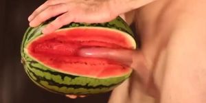 water melon cum - fucking a melon and cumming
