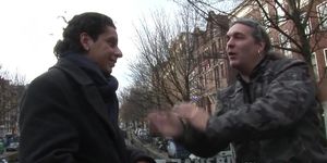 Dutch hooker tugging tourits dick