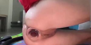 Big toy in ass.
