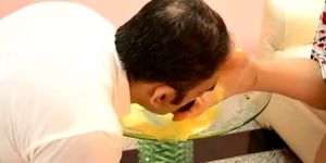 Icream licking from indian feet