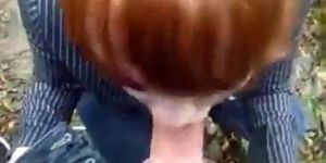 Laura Sucking Stranger in the woods
